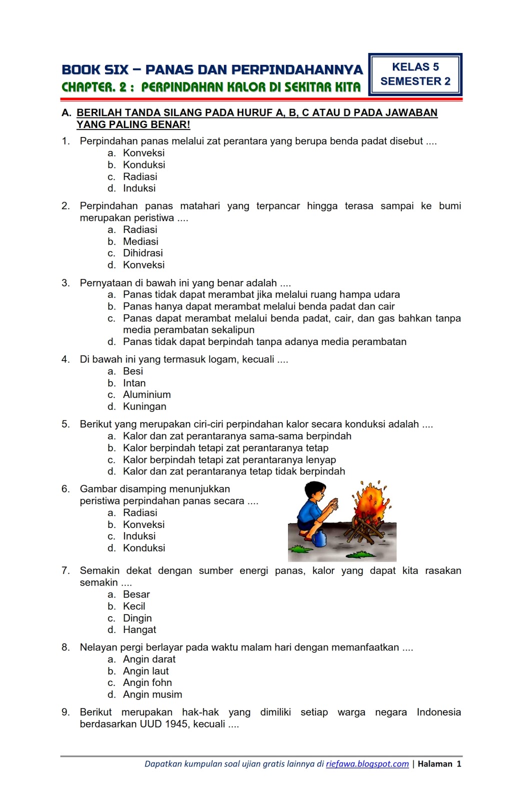Soal Pkn Kelas 5 Semester 2 Kurikulum 2013 - Piffle me