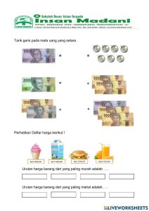 Mata Uang Kelas 2 worksheet Worksheets School activities Math