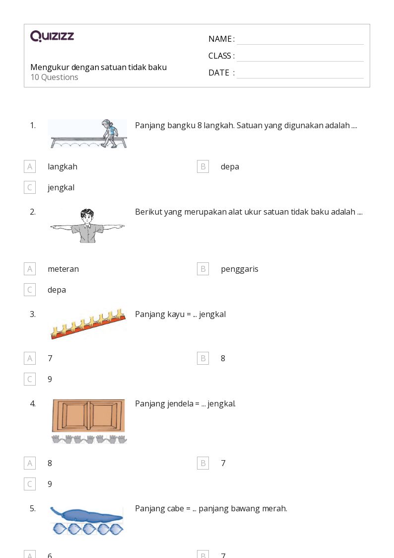 50 lembar kerja Satuan pengukuran untuk Kelas 2 di Quizizz Gratis 50 lembar kerja Satuan pengukuran untuk Kelas 2 di Quizizz Gratis