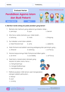 Soal Agama Kelas 2 Semester 2 2021 - Piffle me