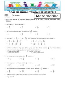 Soal Uts Matematika Kelas 6 Semester 2 Dan Kunci Jawabannya Dalchaebi