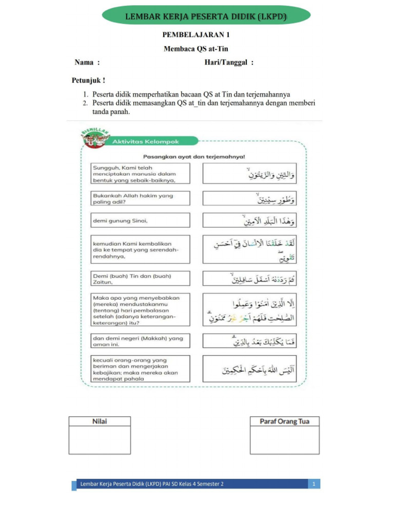 LKPD Pai Kelas 4 - Semester 2 PDF LKPD Pai Kelas 4 - Semester 2 PDF