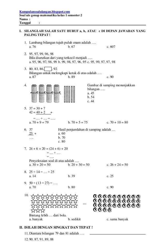 Soal Ukk Matematika Kelas X Smk Semester Genap