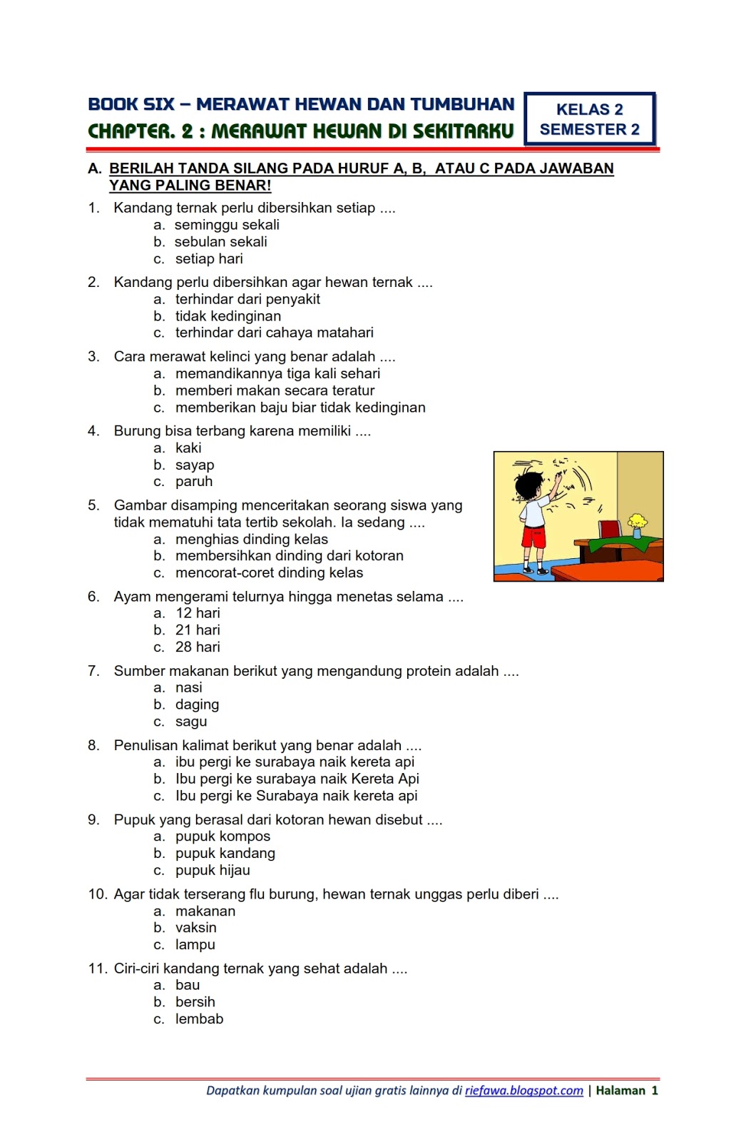 Mengenal Diri Sendiri dan Lingkungan Sekitar Kumpulan Soal Tematik