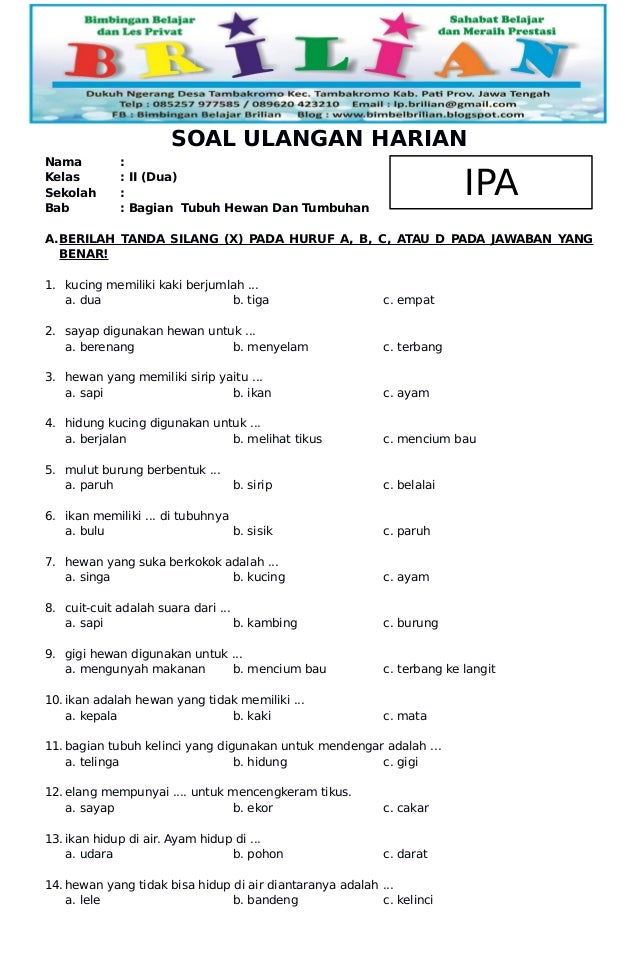 Contoh Soal Ipa Kelas 5 - Piffle me Contoh Soal Ipa Kelas 5 - Piffle me