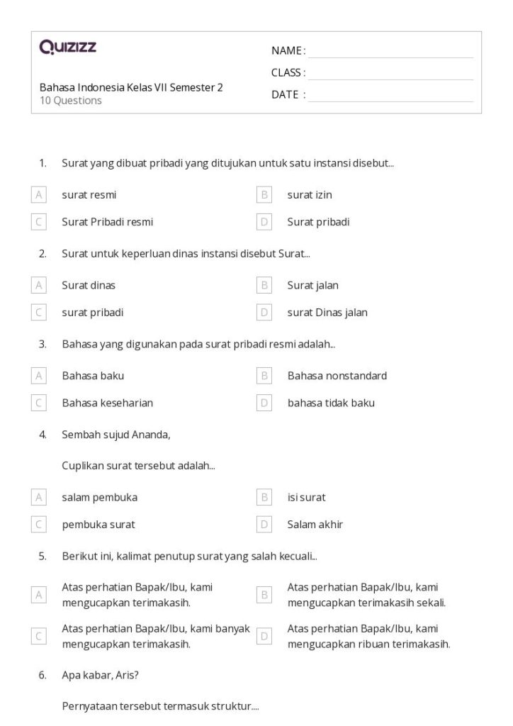 Ternyata 5 Soal PAT Bahasa Indonesia Kelas 7 Semester 2 2021 Ini Paling Sering Muncul