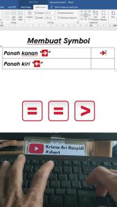 Membuat tanda panah di Ms Word - YouTube