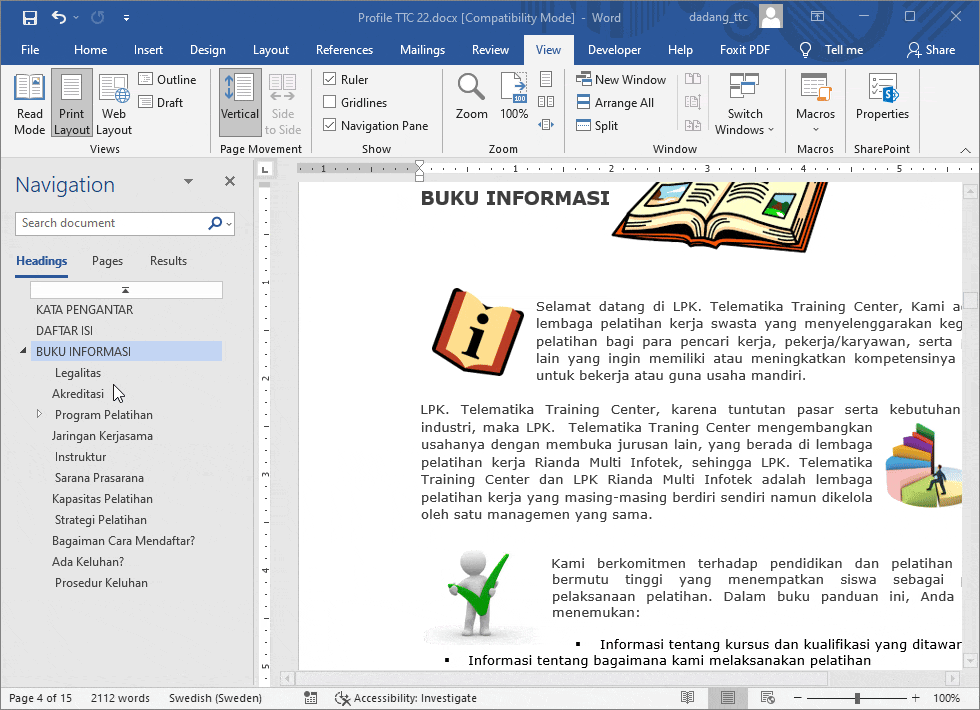 Cara Menggunakan Styles Navigasi di Word Tutorial Pemula TTC