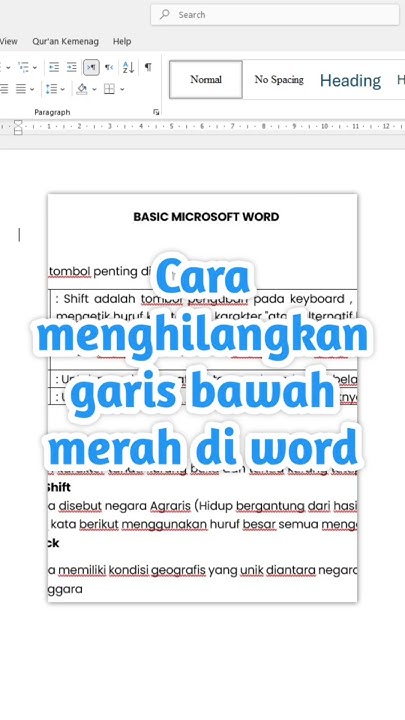 Cara Menghilangkan Garis Bawah Merah di Word Spelling Check Word Cara Menghilangkan Garis Bawah Merah di Word Spelling Check Word