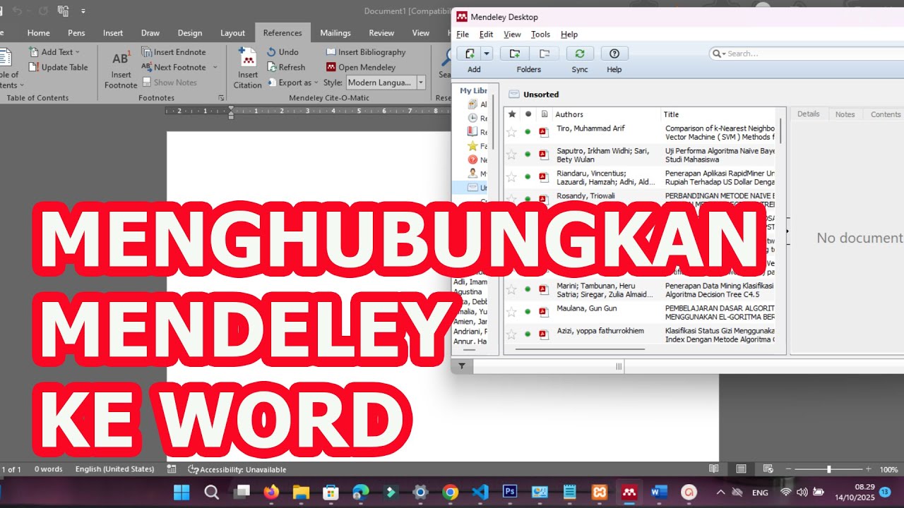 cara menghubungkan mendeley desktop ke word mendeley - YouTube cara menghubungkan mendeley desktop ke word mendeley - YouTube