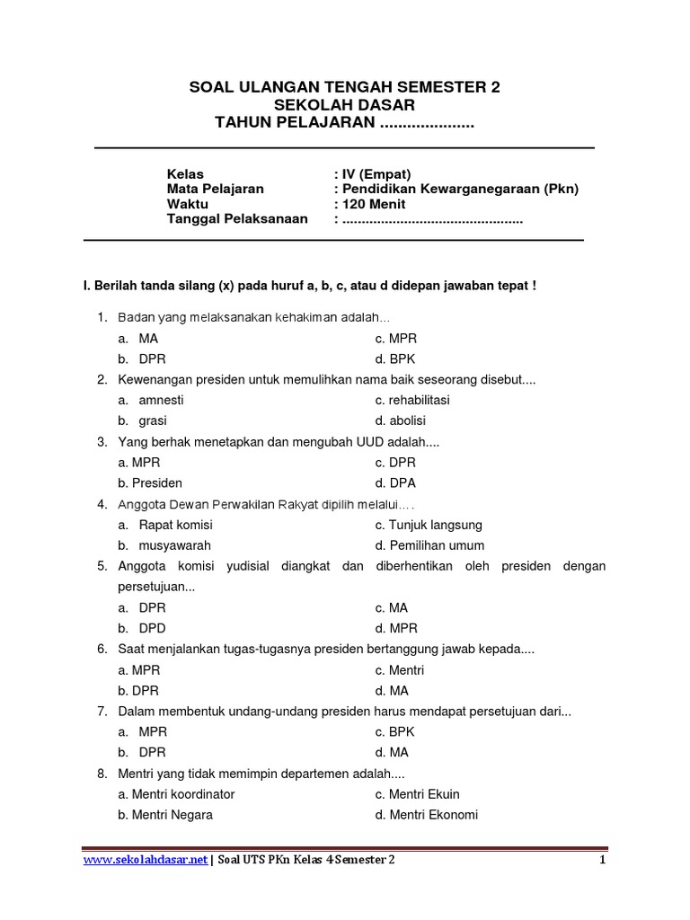 Ternyata Soal UTS Kelas 4 Tema 7 Semester 2 yang Wajib Tahu