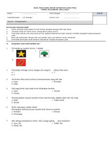 Soal UAS Tema 5 Pengalamanku Kelas 1 PDF