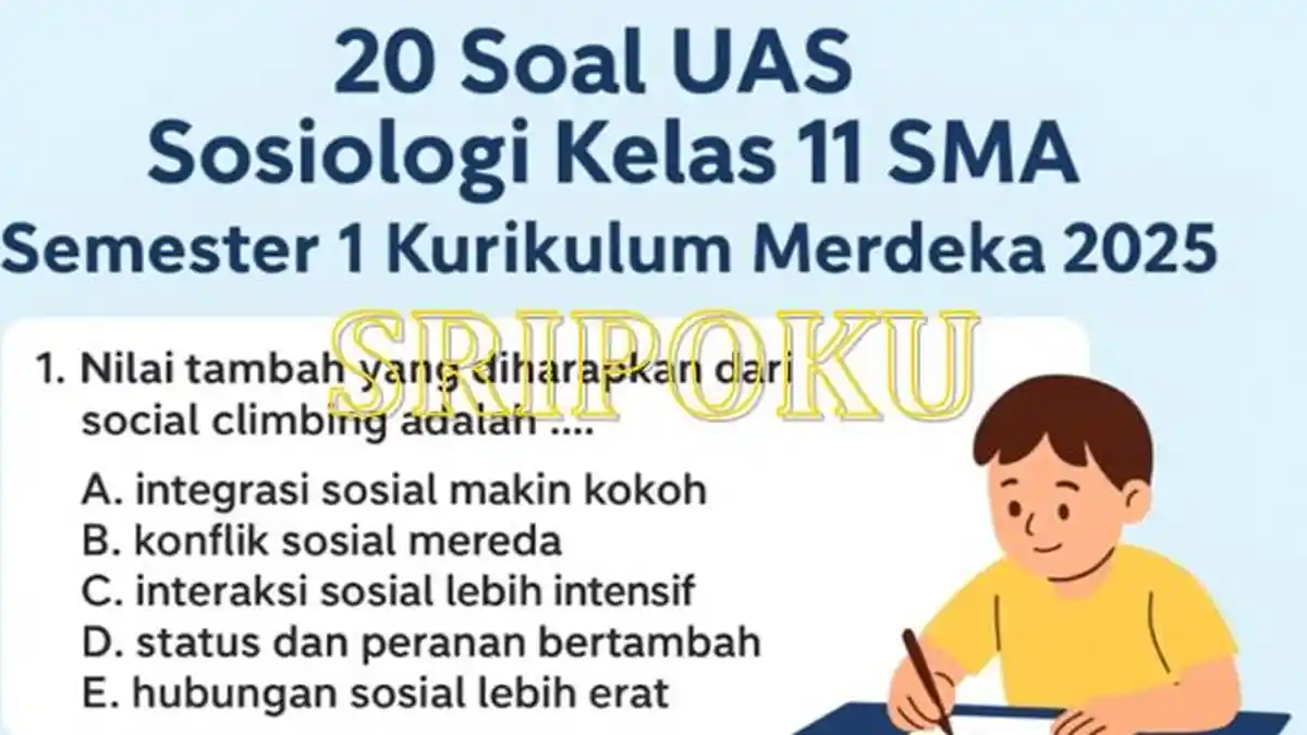 20 Soal UAS Sosiologi kelas 11 SMA Semester 1 Kurikulum Merdeka 2025