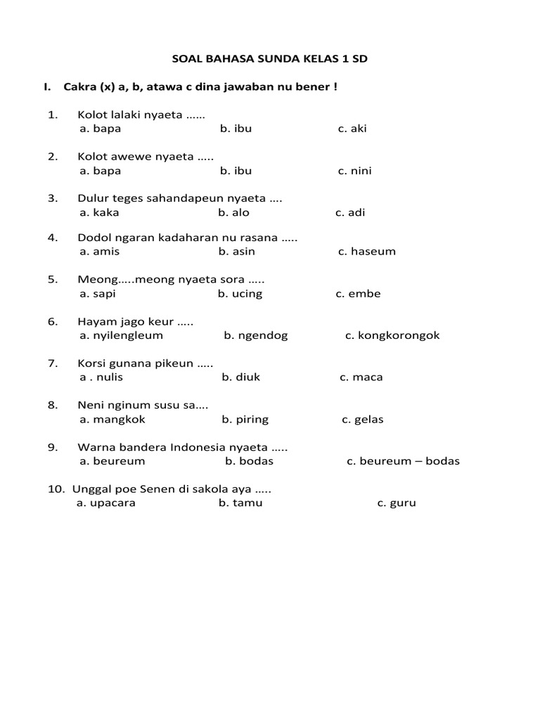 Akhirnya Tersedia Download Soal UAS Bahasa Sunda Kelas 6 Semester 1 Siap Cetak 2026 Akhirnya Tersedia Download Soal UAS Bahasa Sunda Kelas 6 Semester 1 Siap Cetak 2026