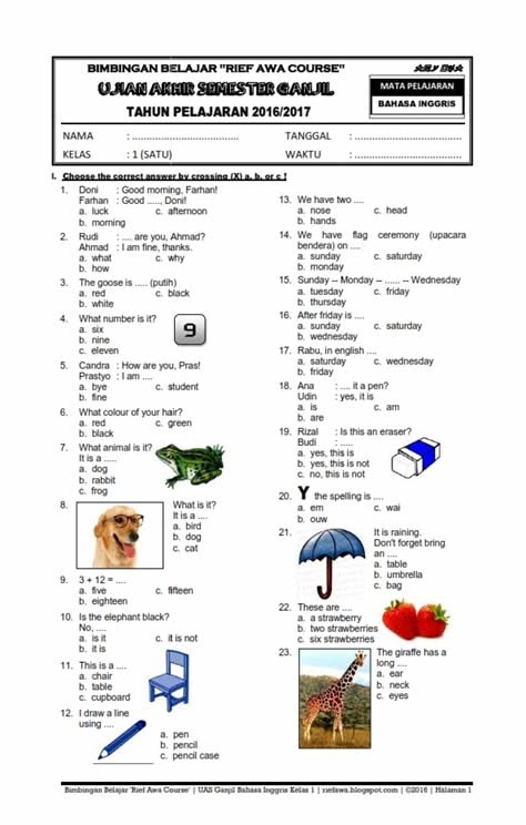 Download soal bahasa inggris kelas 1 semester 1 rief awa blog 722 Artofit Download soal bahasa inggris kelas 1 semester 1 rief awa blog 722 Artofit