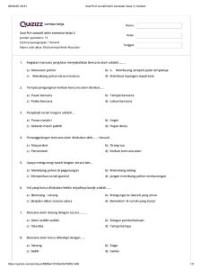 Soal PLH Sumatif Akhir Semester Kelas 3 Quizizz PDF