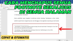 Cara Menghapus Semua Footnote di Word Sekaligus Sebagian Catatan Kaki