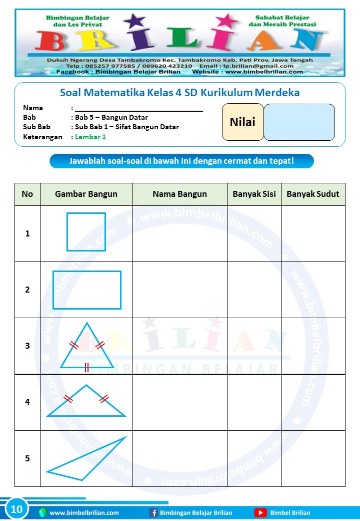 Soal Bangun Datar Kelas 4 Soal Bangun Datar Kelas 4