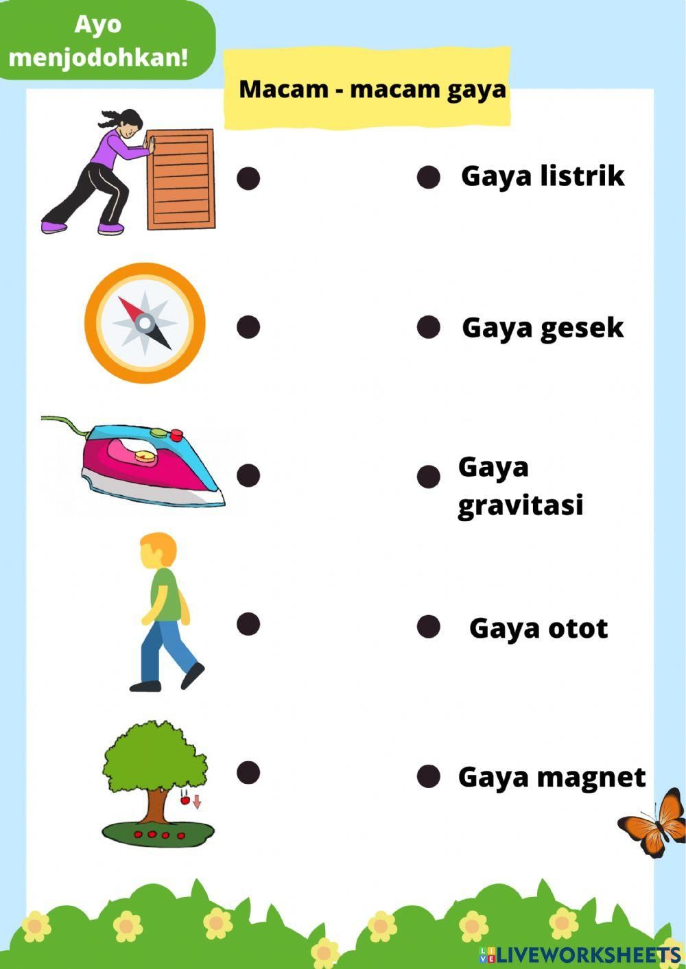 Lkpd Materi Gaya Kelas 4 Tema 7 free online exercise Geography study