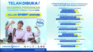 Universitas Terbuka Buka Beasiswa SNBP 2026 Kuliah Gratis 8 Semester