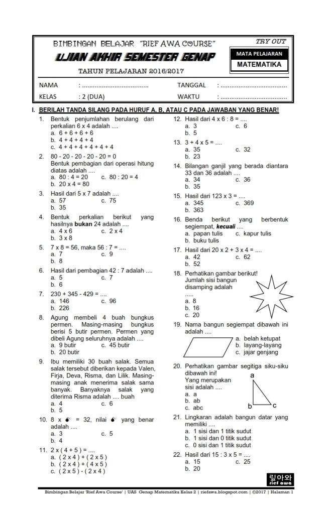 7 Cara Download Kumpulan Soal UKK Semester 2 Kelas 4 Lengkap Kunci Jawaban