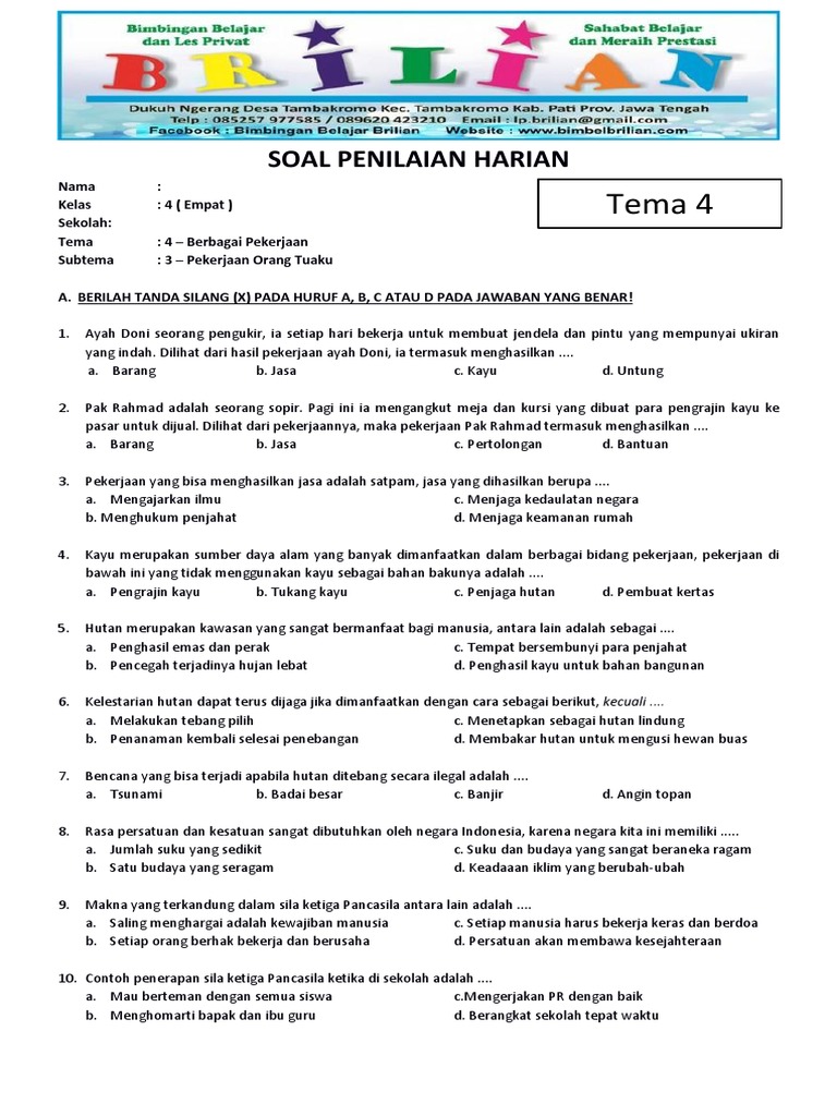 5 Tempat Download PDF Soal Kelas 4 Tema 4 Terlengkap dan Gratis untuk Latihan Ulangan 2026 5 Tempat Download PDF Soal Kelas 4 Tema 4 Terlengkap dan Gratis untuk Latihan Ulangan 2026