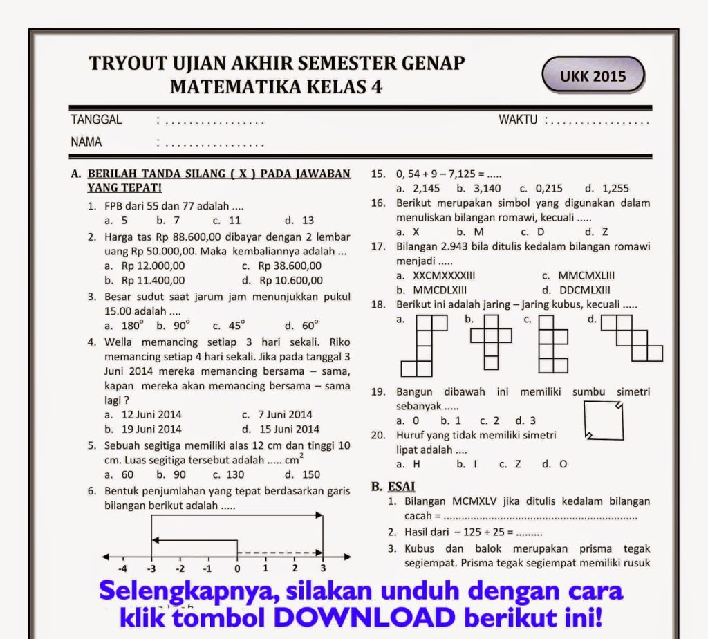 Akhirnya Terkuak: 5 Rahasia Download Kumpulan Soal UKK Kelas 4 SD Tematik 2026 yang Wajib Diketahui