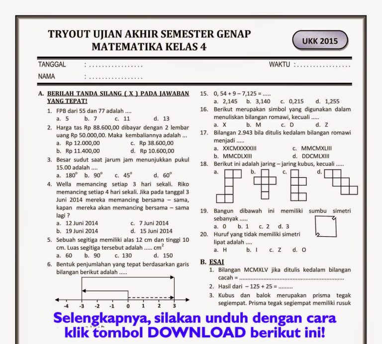 Akhirnya Terkuak: 5 Rahasia Download Kumpulan Soal UKK Kelas 4 SD Tematik 2026 yang Wajib Diketahui