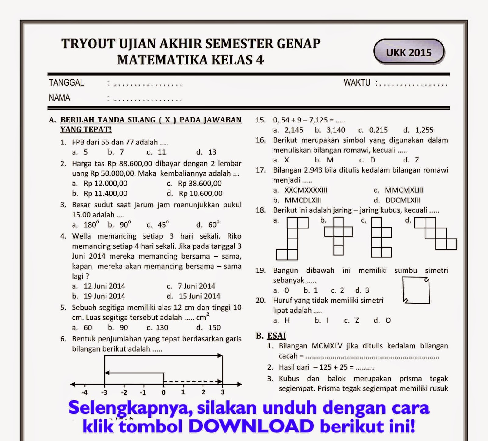 Baru 27 Soal Kelas 4