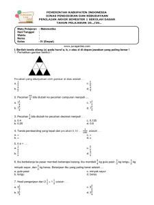 Soal PAS Matematika Kelas 4 Semester 1 Tahun 2022 PDF