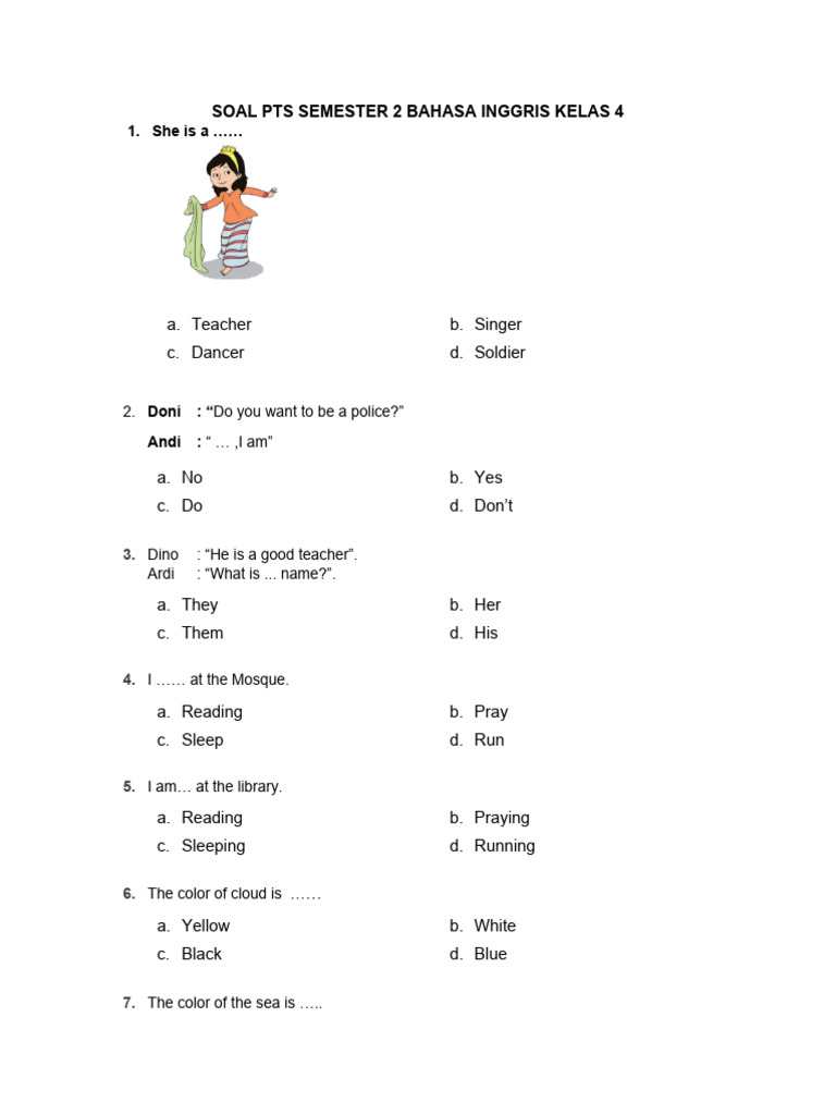 Jangan Salah Pilih Latihan, Ini Contoh Pabd Soal PTS Bahasa Inggris Kelas 4 Semester 2 yang Wajib Dikuasai