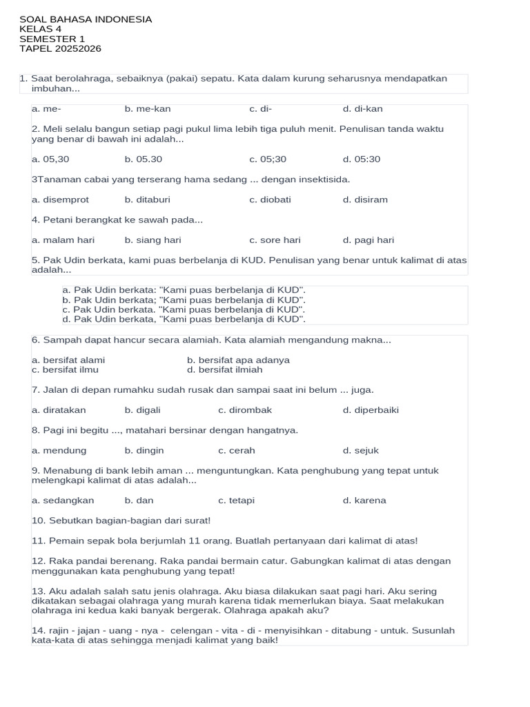 Terbukti 5 Cara Dapat PDF Soal Indonesia dan Pembahasan Kelas 4 Semester 1 Gratis Sekarang