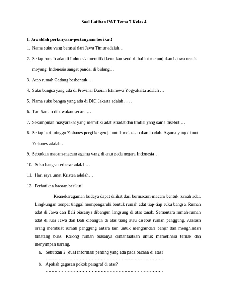 Terbukti! 7 Tips Ampuh Menguasai pat soal tema 7 pkn kelas 4 Sebelum Ujian Dimulai