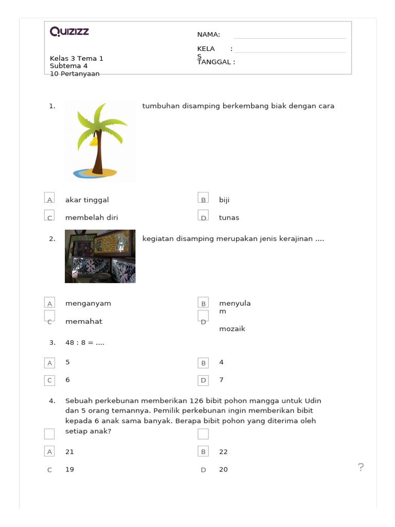 Rahasia 5 Langkah Cepat Kuasai ontoh soal kelas 3 tema 1 subtema 4 pembelajaran 2