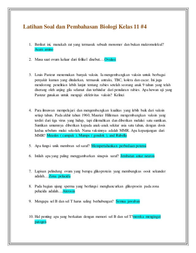 Rahasia Skor Sempurna Lewat Latihan Soal dan Pembahasan Biologi Kelas 11 Semester 2 Rahasia Skor Sempurna Lewat Latihan Soal dan Pembahasan Biologi Kelas 11 Semester 2