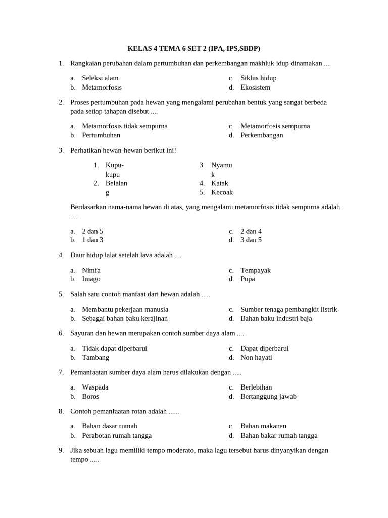 Wajib Tahu Rahasia Lulus Ujian dengan pdf soal kelas 4 tema 6 Terbaru Ini Wajib Tahu Rahasia Lulus Ujian dengan pdf soal kelas 4 tema 6 Terbaru Ini